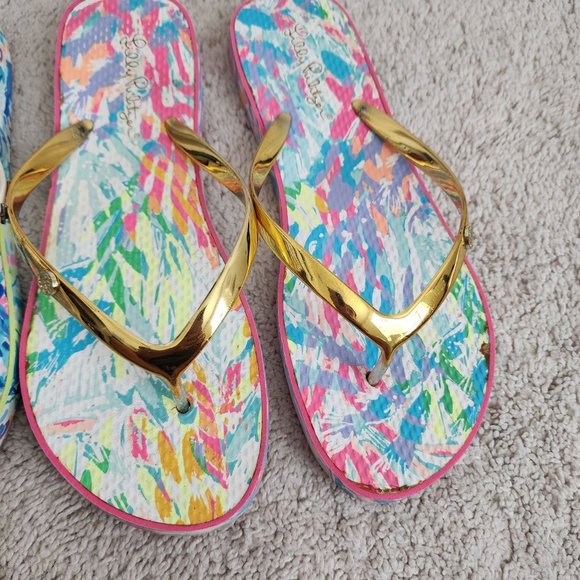 Lilly Pulitzer womens Rubber Sale Sandal Flip flops lot of 2 size 9/10 - Picture 6 of 6